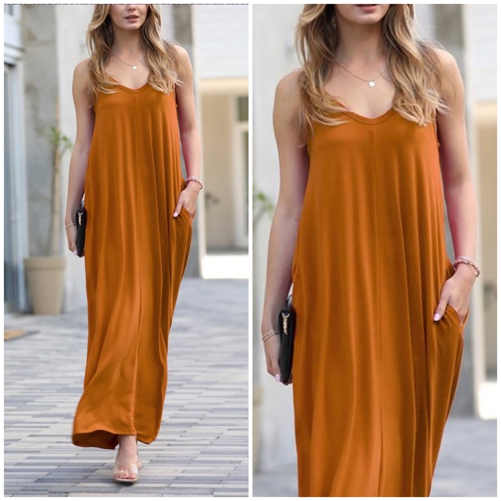 Boho Chic Camel Soft Knit Oversized Maxi Dress